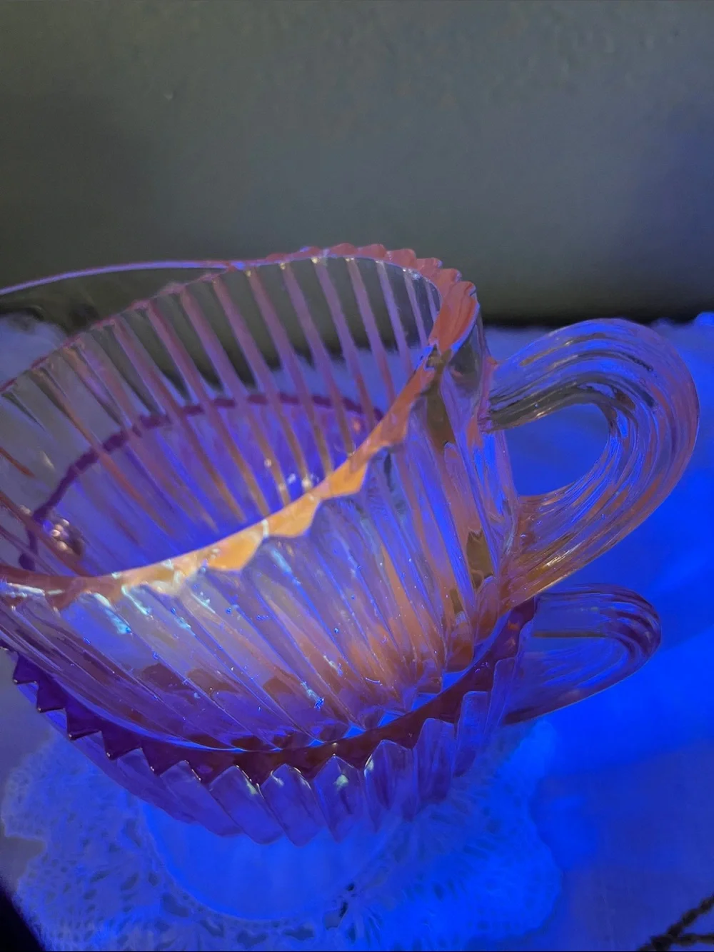 Vintage Queen Mary Pink Depression Glass Creamer & Sugar Set – 1930s